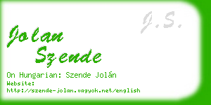 jolan szende business card